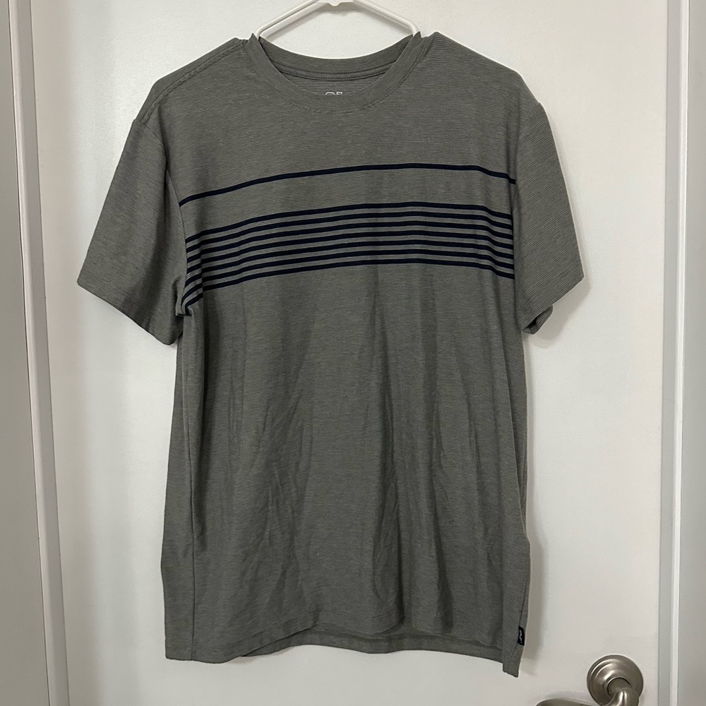 Vineyard Vines Gray and Navy Striped Tee